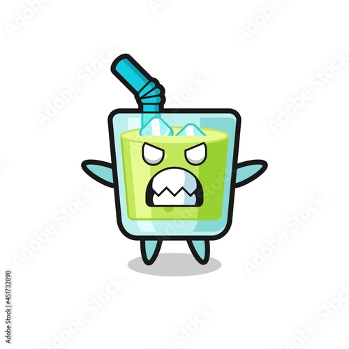 wrathful expression of the melon juice mascot character