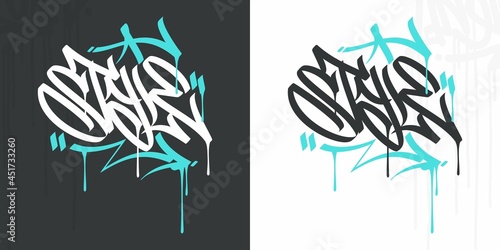 Flat Abstract Hip Hop Hand Written Urban Street Art Graffiti Style Word Style Vector Illustration Art