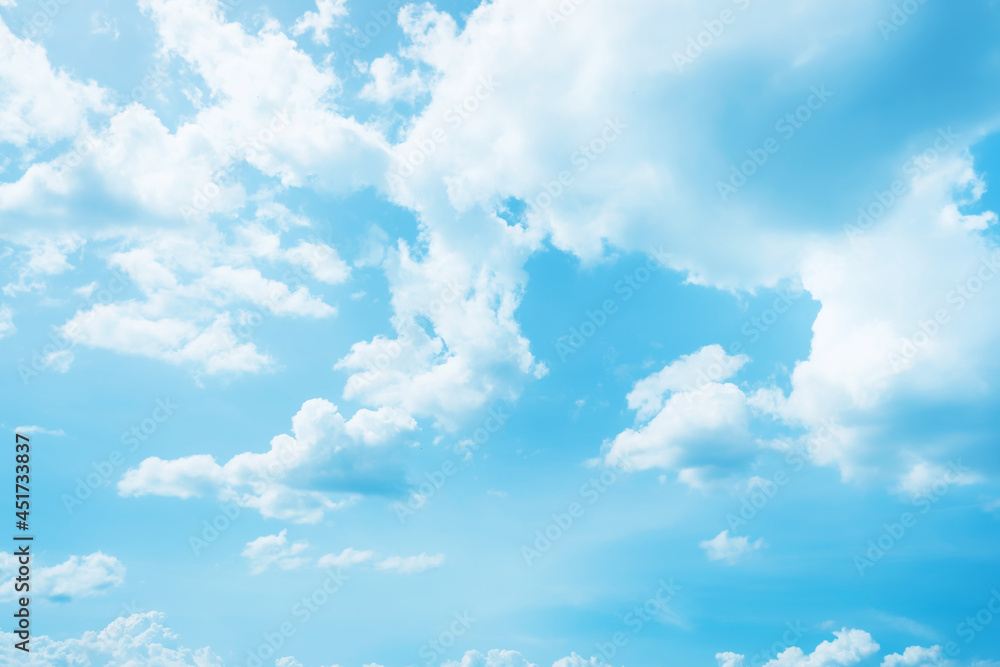 Fototapeta premium Blue sky and white clouds abstract background.