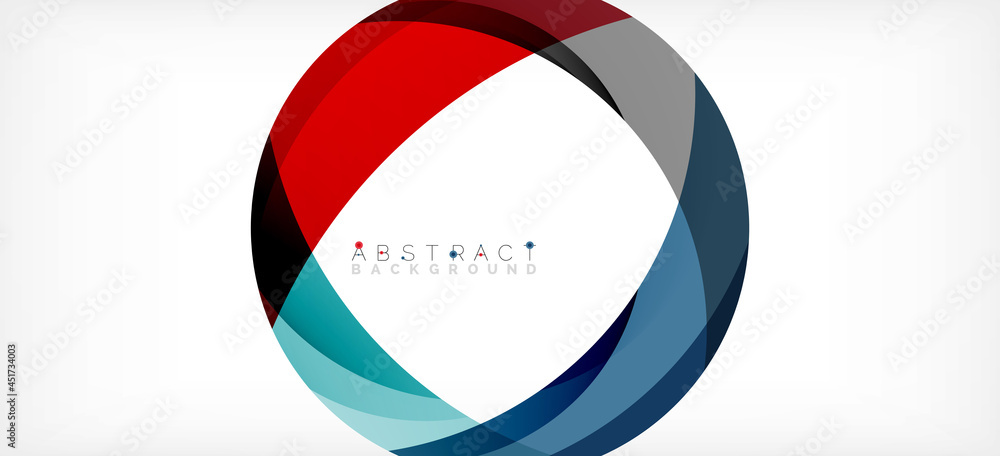 Geometric abstract background. Circle created with overlapping color shapes. Vector Illustration For Wallpaper, Banner, Background, Landing Page Geometric abstract background. Circle created with overlapping color shapes. Vector Illustration For Wallpaper, Banner, Background, Landing Page