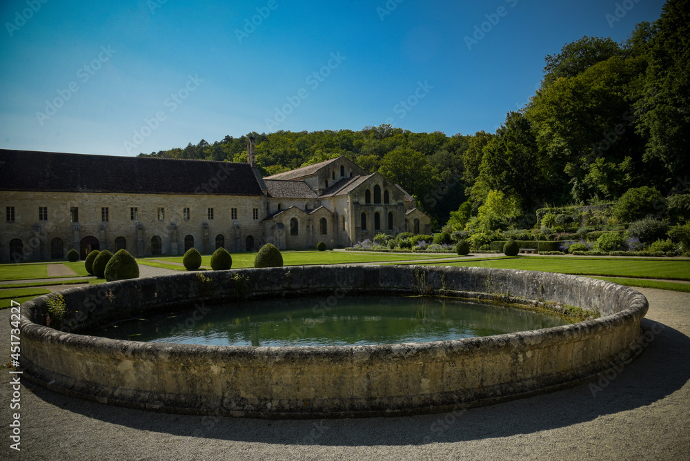 the fontenay abbey in the town of Montbard
