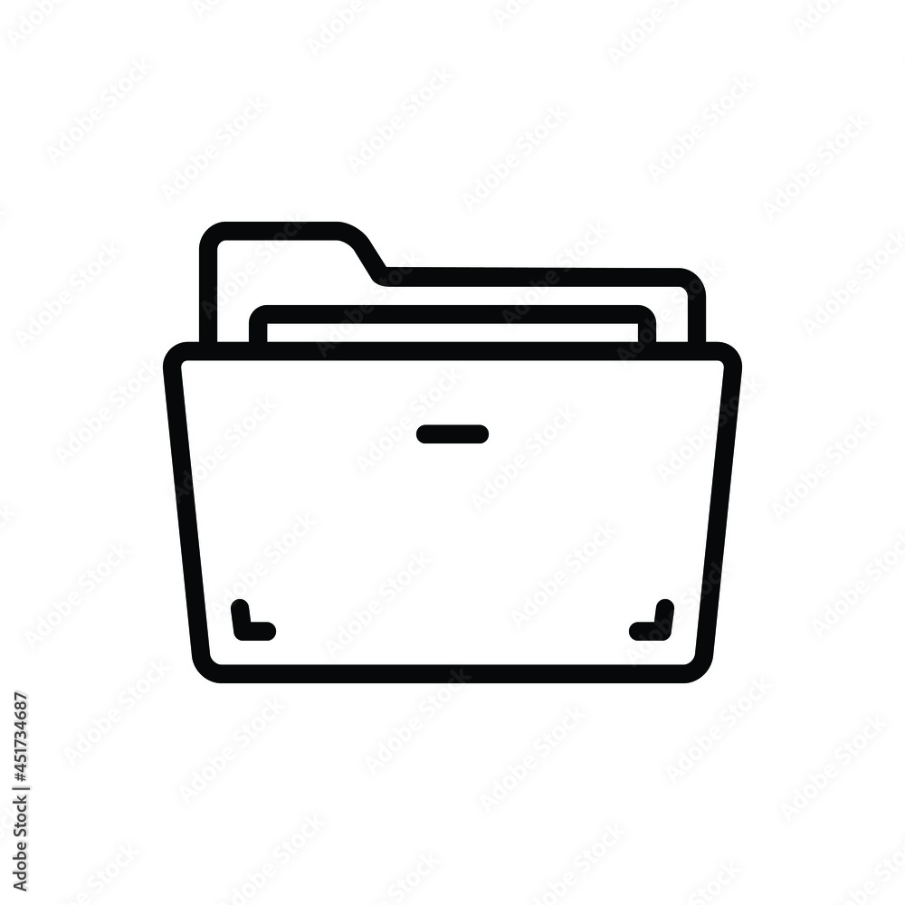 Black line icon for folder Black line icon for folder