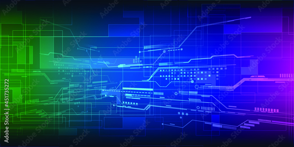 Abstract high technology  circit line pattern on spectrum light color for technology backgrouand and wallpapers.Vector illustrations.