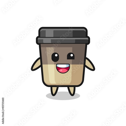 illustration of an coffee cup character with awkward poses