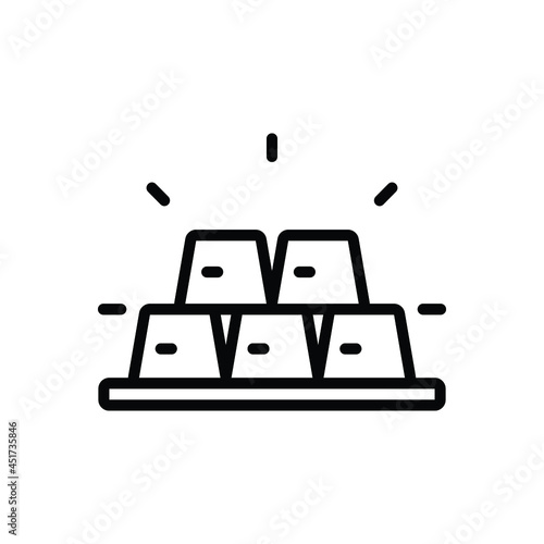 Black line icon for gold ingots