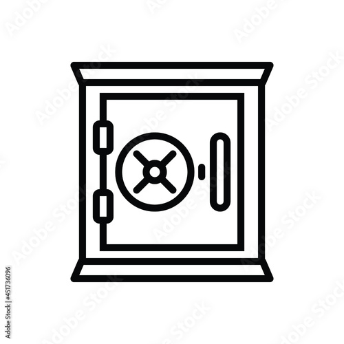 Black line icon for safe box