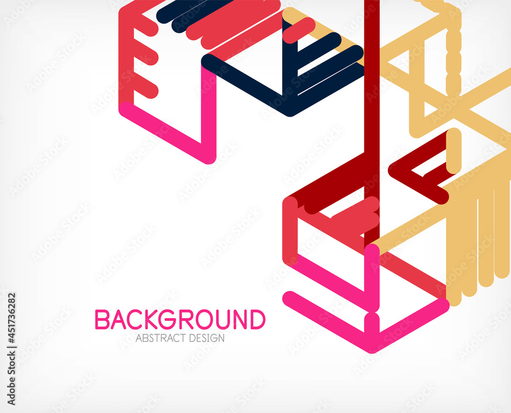 Abstract background. Color lines on white background. Linear abstract composition. Techno or business concept for wallpaper, banner, background, landing page Abstract background. Color lines on white background. Linear abstract composition. Techno or business concept for wallpaper, banner, background, landing page