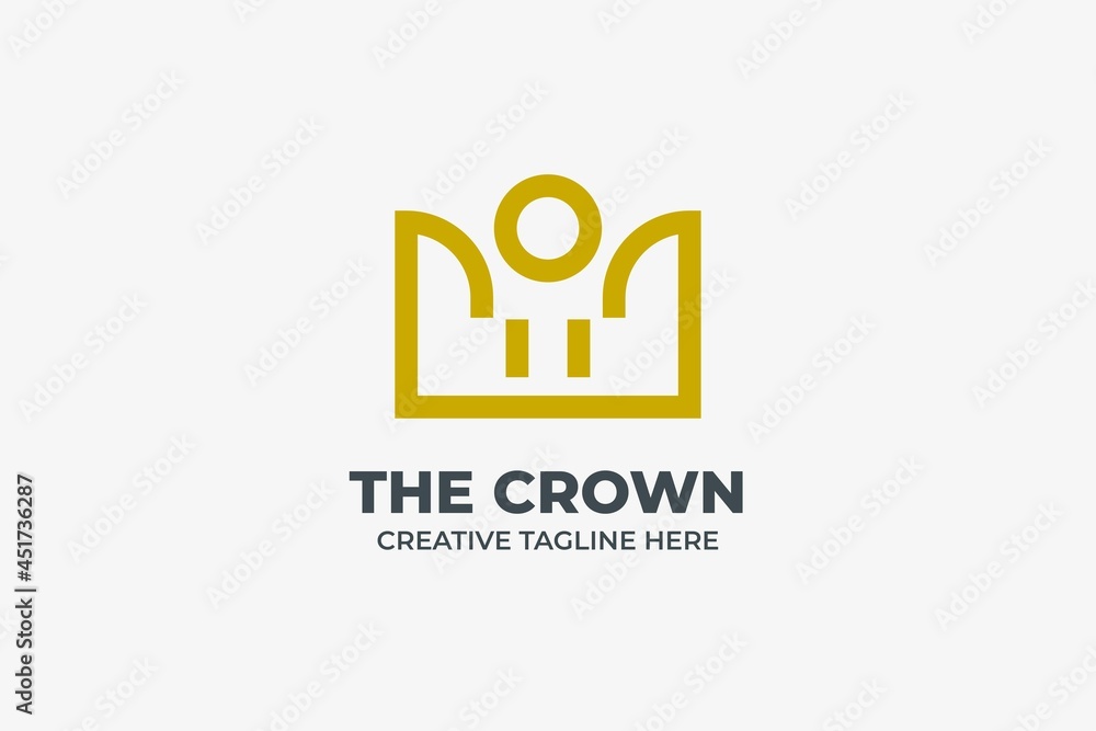 Gold Crown Simple Monoline Logo Gold Crown Simple Monoline Logo