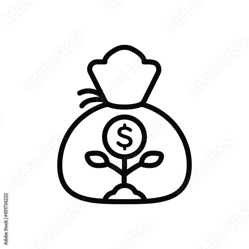 Black line icon for wealth