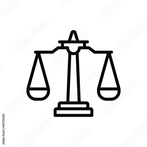 Black line icon for balance