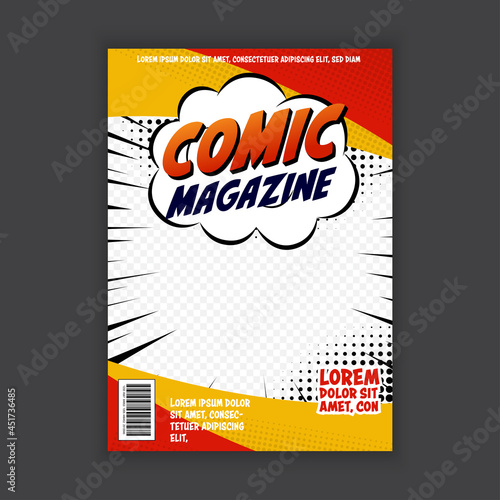Vector comic book cover template design.