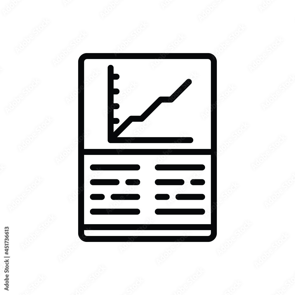 Black line icon for financial report Black line icon for financial report