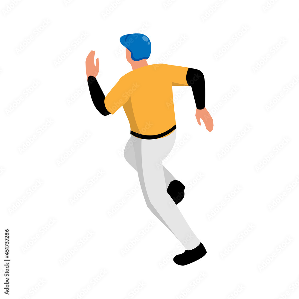 Running Baseball Player Composition Running Baseball Player Composition