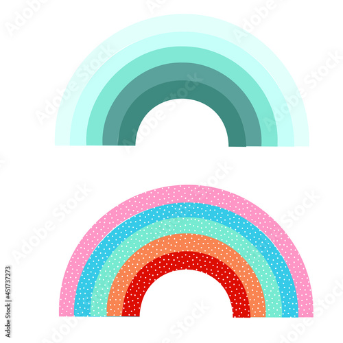 Vintage rainbows, great design for any purposes. Template design. Flat vector design isolated. Cute baby print.
