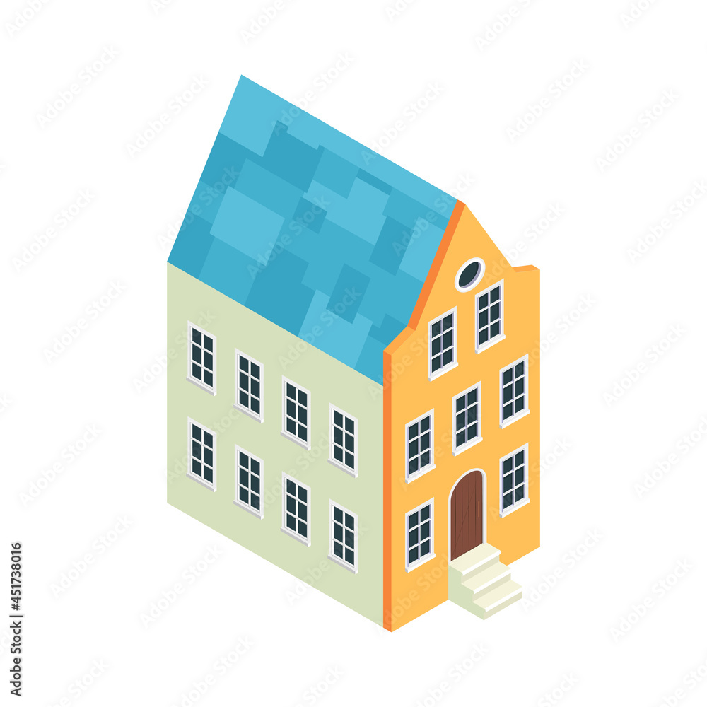 Naklejka premium Isometric Vintage House Composition