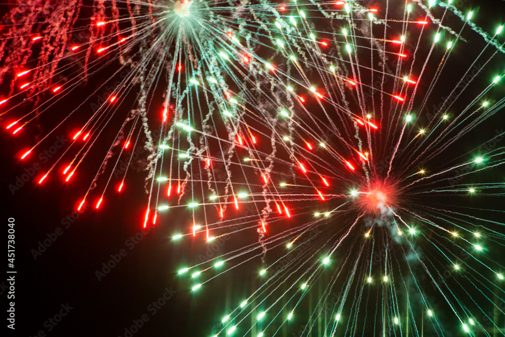 Fireworks. Firecrackers. New Year's eve. At night. Celebration. Party. Fireworks. Firecrackers. New Year's eve. At night. Celebration. Party.