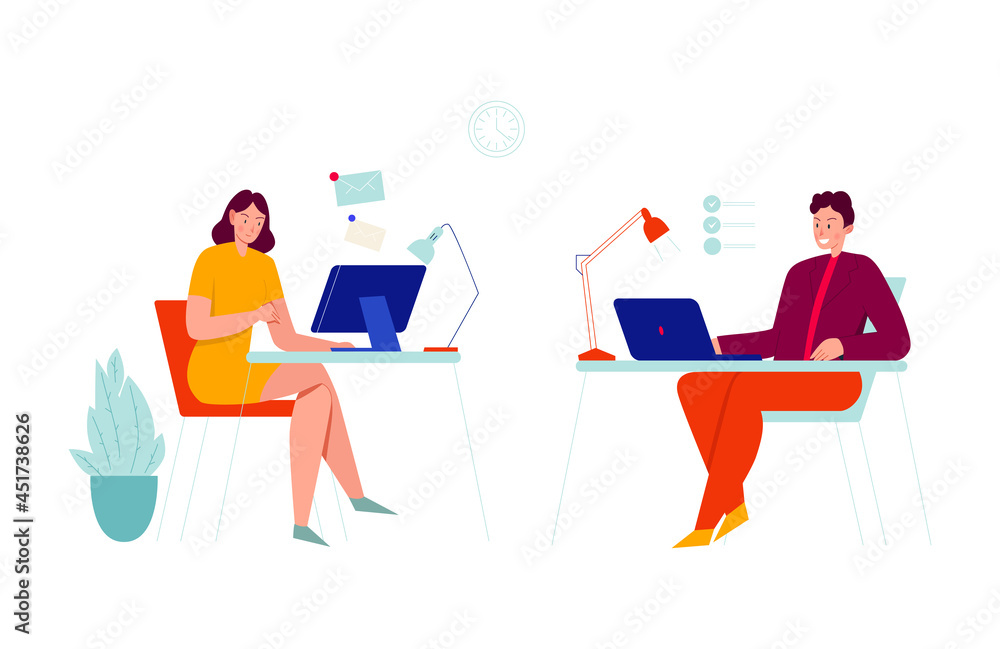 Two Working Colleagues Composition Two Working Colleagues Composition