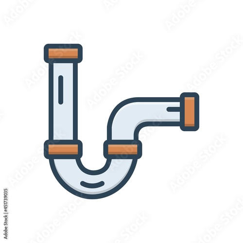 Color illustration icon for pipe