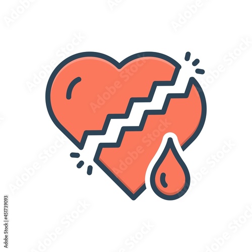Color illustration icon for worry