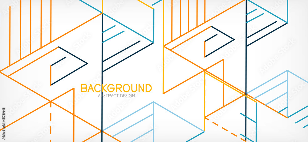 Fototapeta premium Abstract background. Color lines on white background. Linear abstract composition. Techno or business concept for wallpaper, banner, background, landing page