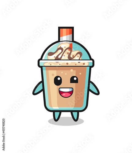 illustration of an milkshake character with awkward poses