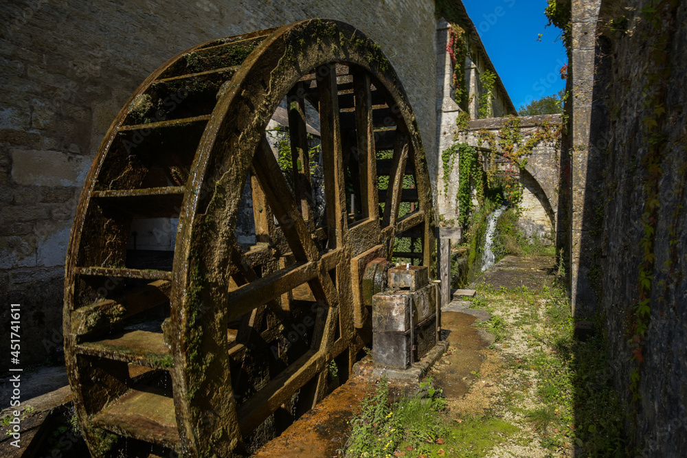 the water mill on the site of the fontenay abbey