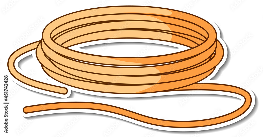 Sticker design with roll of rope isolated Sticker design with roll of rope isolated