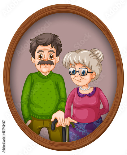 Grandparents picture on wooden frame