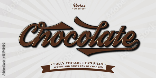 chocolate text effect editable vector image