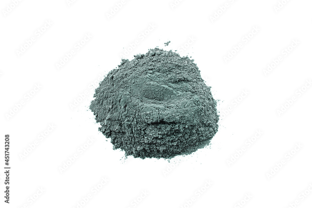Dry blue cosmetic clay isolated on white background. Heap of organic blue cosmetic clay. Dry blue cosmetic clay isolated on white background. Heap of organic blue cosmetic clay.