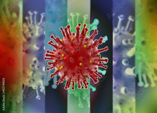 Coronavirus particle, conceptual illustration photo