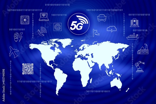 Global 5G network, conceptual illustration photo