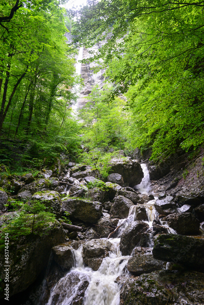 Klauser Wasserfall bei Mellau, Bezirk Bregenz in Vorarlberg Klauser Wasserfall bei Mellau, Bezirk Bregenz in Vorarlberg