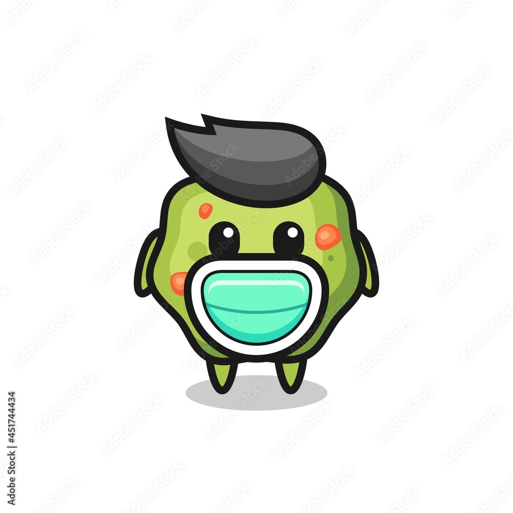 cute puke cartoon wearing a mask cute puke cartoon wearing a mask