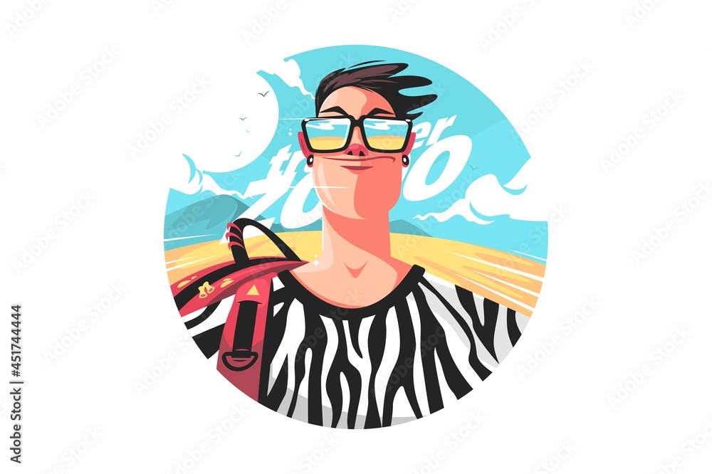 Man traveler in glasses Man traveler in glasses