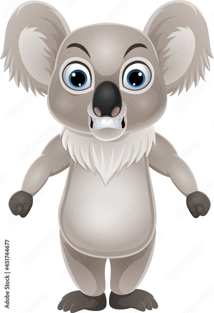 Cartoon koala standing with angry expression Stock Vector Adobe Stock