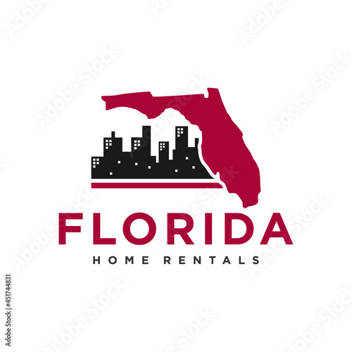 home rental illustration logo in florida