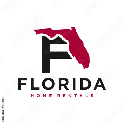 home rental illustration logo in florida