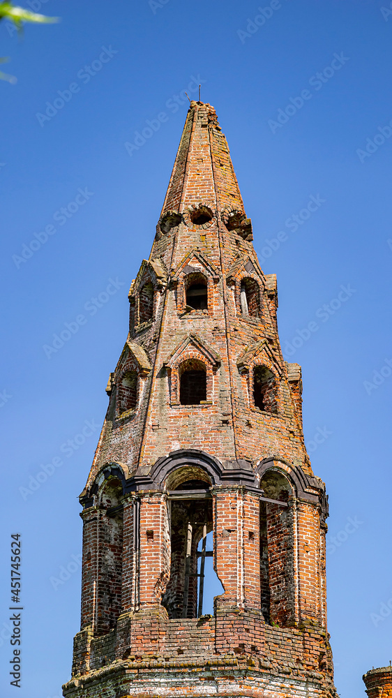 the bell tower of an old church the bell tower of an old church