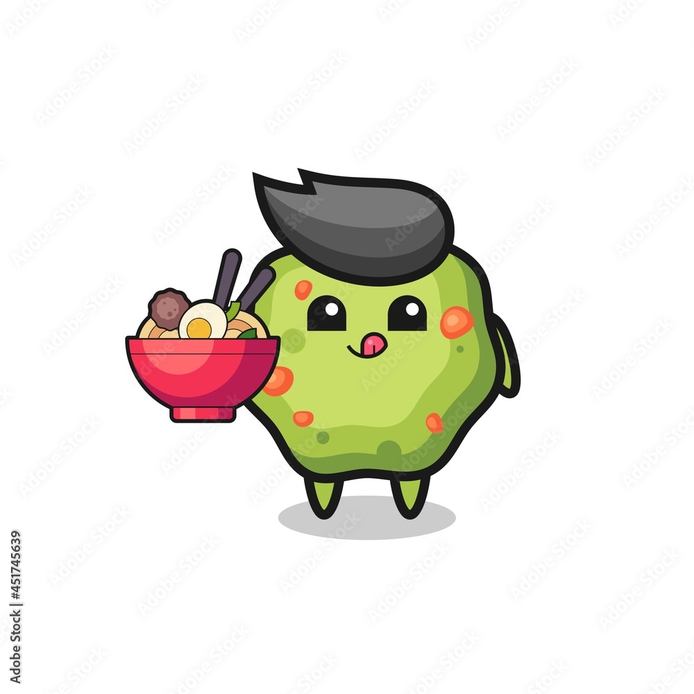 cute puke character eating noodles cute puke character eating noodles