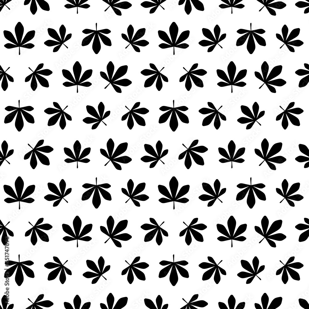 Fototapeta premium Seamless pattern with chestnut leaves. Cute and childish design for fabric, textile, wallpaper, bedding, swaddles, toys or gender-neutral apparel. Simple and sweet print for nursery decor or wall art.