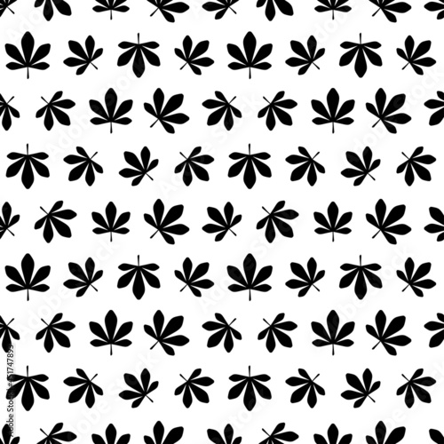 Seamless pattern with chestnut leaves. Cute and childish design for fabric, textile, wallpaper, bedding, swaddles, toys or gender-neutral apparel. Simple and sweet print for nursery decor or wall art.
