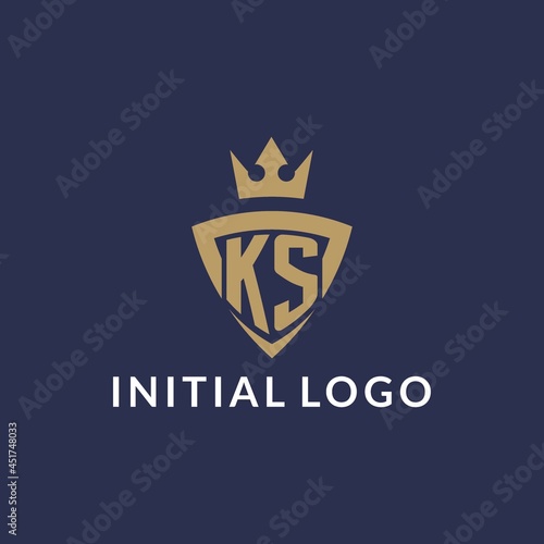 KS logo with shield and crown, monogram initial logo style