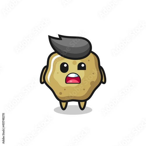 the shocked face of the cute loose stools mascot