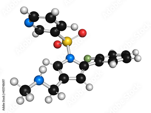 Vonoprazan drug molecule, illustration photo