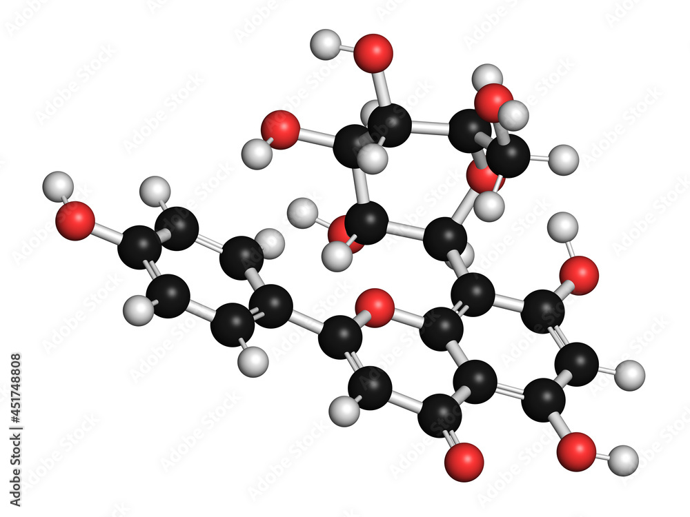 Vitexin passion flower molecule, illustration Vitexin passion flower molecule, illustration