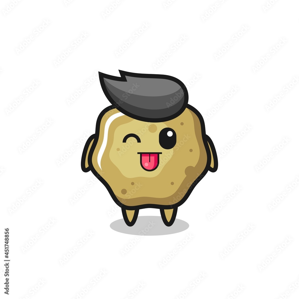 cute loose stools character in sweet expression while sticking out her tongue cute loose stools character in sweet expression while sticking out her tongue
