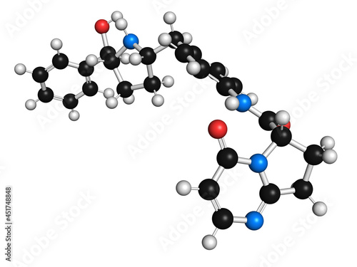 Vibegron drug molecule, illustration photo