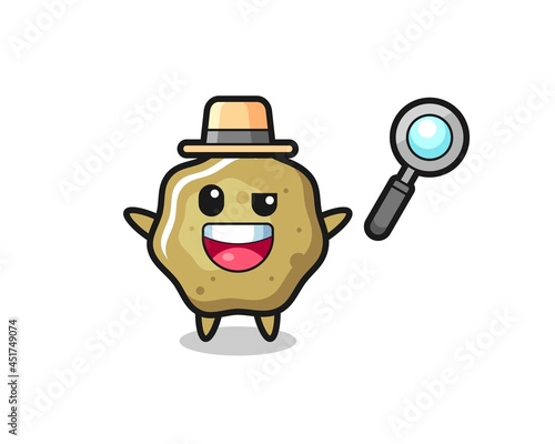 illustration of the loose stools mascot as a detective who manages to solve a case