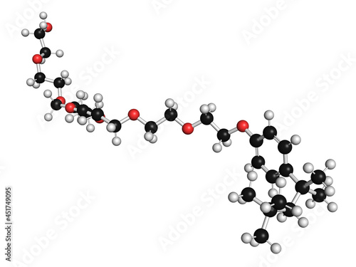 Triton x-100 detergent molecule, illustration photo